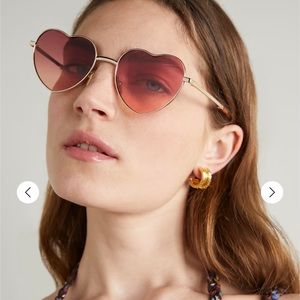 Authentic Chloé Milane heart-shaped gold-tone sunglasses